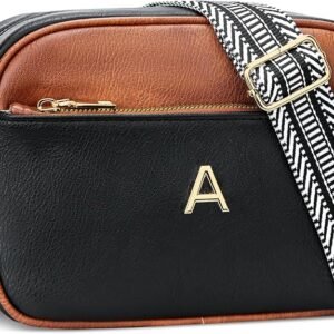 Birthday Gifts for Women Wife Friends Personalized Crossbody Bag Small Purse with Initial Letter Shoulder Handbags(A)