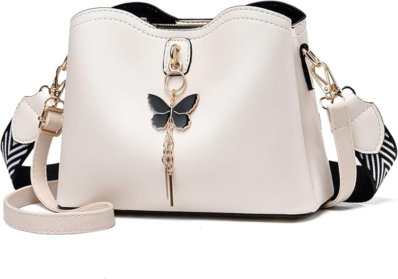 Small Crossbody Bags for Women Fashion Purses for Teenage Girls Lightweight Handbags Shoulder Bag(Beige)