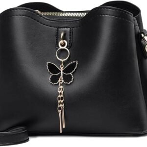 Small Crossbody Bags for Women Fashion Purses for Teenage Girls Lightweight Handbags Shoulder Bag(Black)