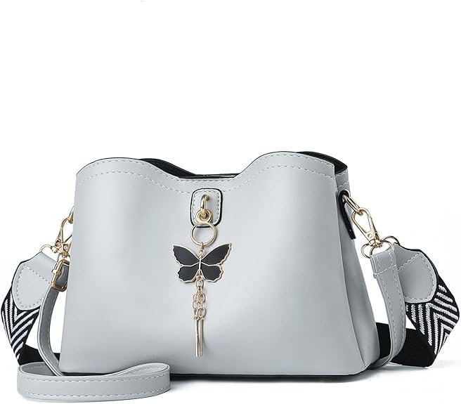 Small Crossbody Bags for Women Fashion Purses for Teenage Girls Lightweight Handbags Shoulder Bag(Grey)