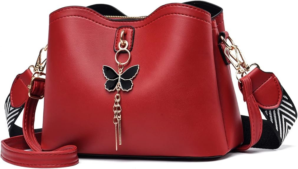 Small Crossbody Bags for Women Fashion Purses for Teenage Girls Lightweight Handbags Shoulder Bag(Red)