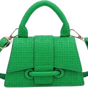 Micro Mini Crossbody Handbag Women's Purse Clutch Cute Mini Trendy Bag Top Handle PU Leather Shoulder Bag（Green）