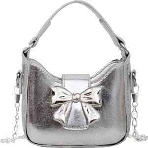 Mini Crossbody Purse, Bow Magnetic Buckle Handbag Shoulder Bag Great Gift Idea for Little Girls