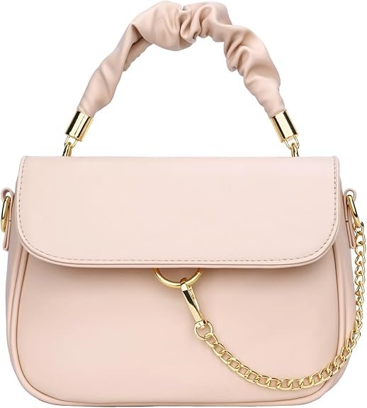 KKXIU Ruched Crossbody Bags for Women and Teenagers Trendy Vegan Leather Top Handle Shoulder Purses - Image 2
