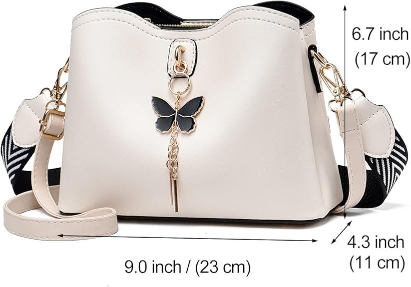 Small Crossbody Bags for Women Fashion Purses for Teenage Girls Lightweight Handbags Shoulder Bag(Beige) - Image 2