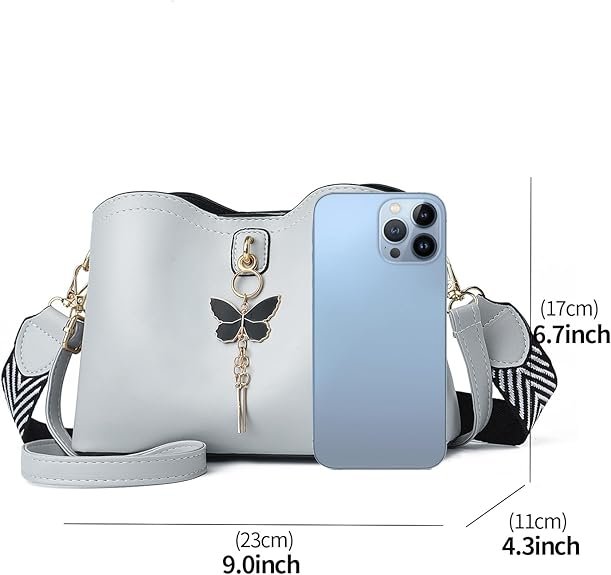 Small Crossbody Bags for Women Fashion Purses for Teenage Girls Lightweight Handbags Shoulder Bag(Grey) - Image 2