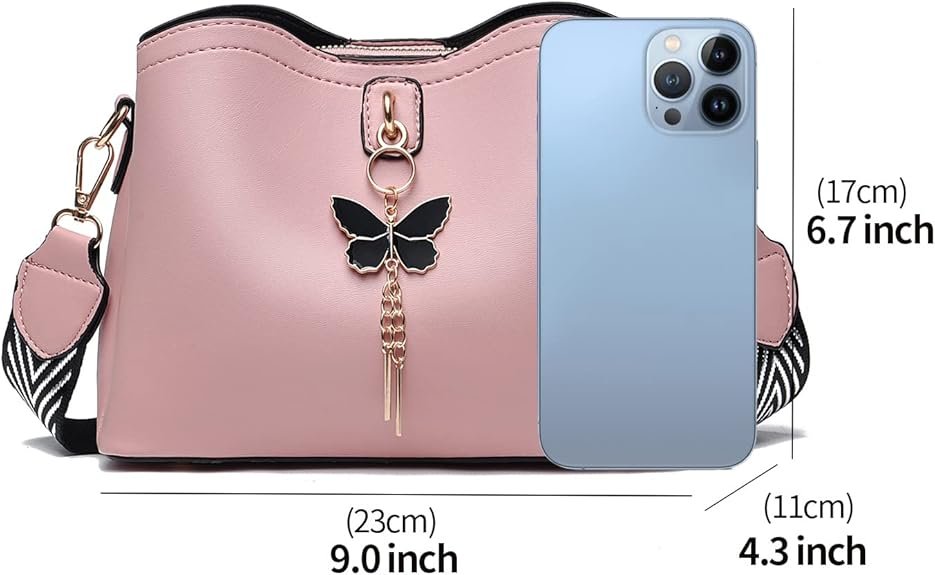 Small Crossbody Bags for Women Fashion Purses for Teenage Girls Lightweight Handbags Shoulder Bag(Pink) - Image 2
