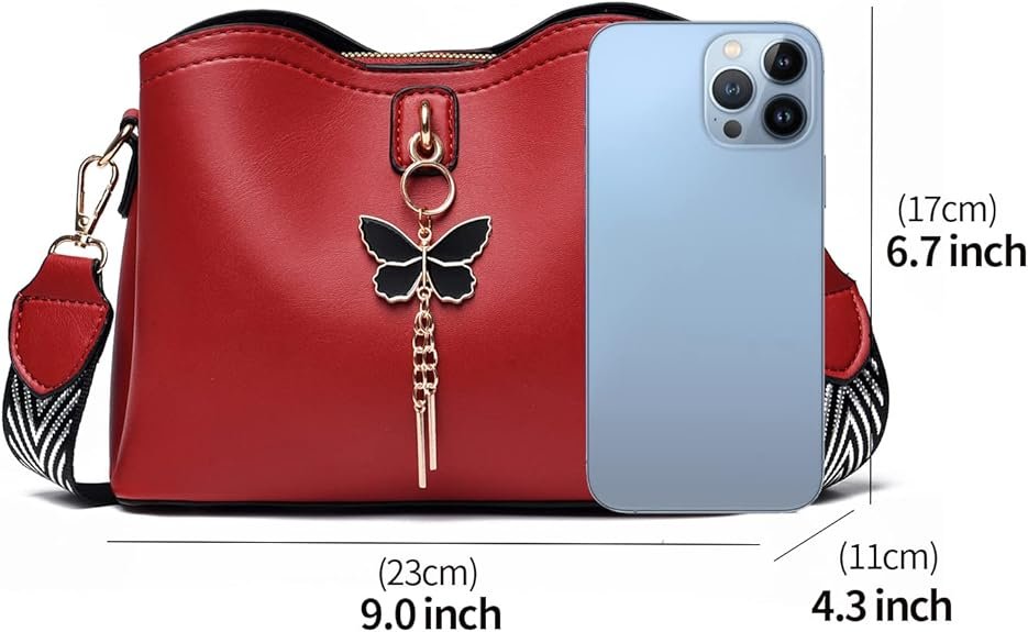 Small Crossbody Bags for Women Fashion Purses for Teenage Girls Lightweight Handbags Shoulder Bag(Red) - Image 2