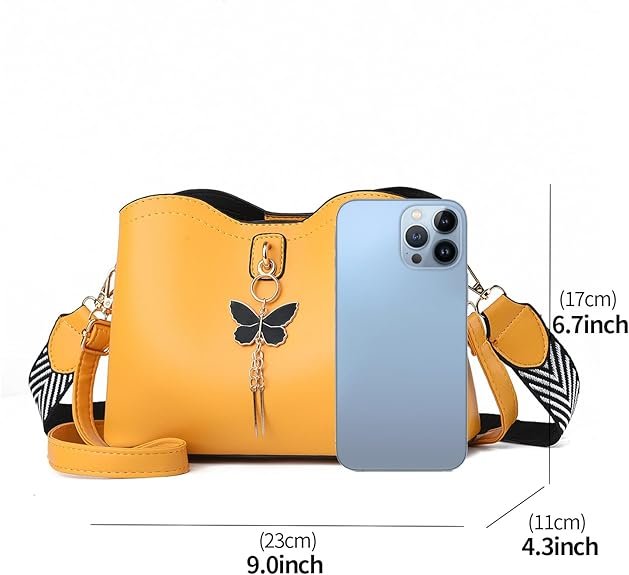 Small Crossbody Bags for Women Fashion Purses for Teenage Girls Lightweight Handbags Shoulder Bag(Yellow) - Image 2