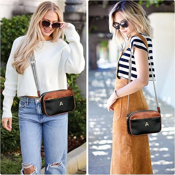 Birthday Gifts for Women Wife Friends Personalized Crossbody Bag Small Purse with Initial Letter Shoulder Handbags(A) - Image 3