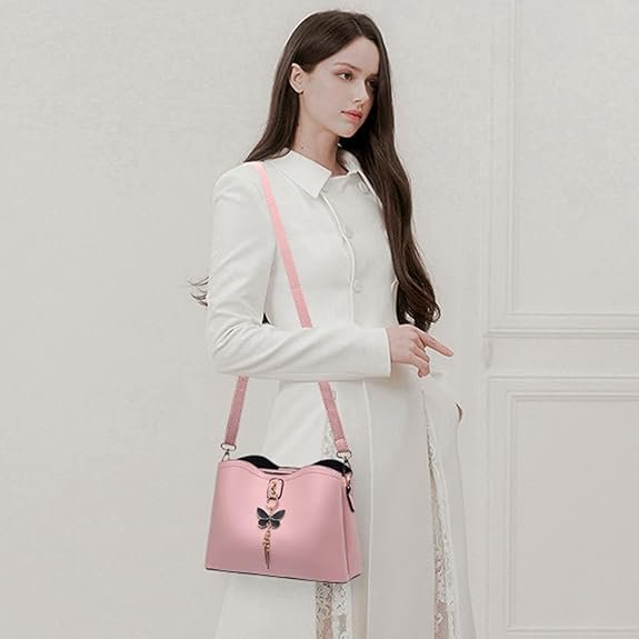 Small Crossbody Bags for Women Fashion Purses for Teenage Girls Lightweight Handbags Shoulder Bag(Pink) - Image 3