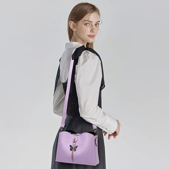 Small Crossbody Bags for Women Fashion Purses for Teenage Girls Lightweight Handbags Shoulder Bag(Purple) - Image 3