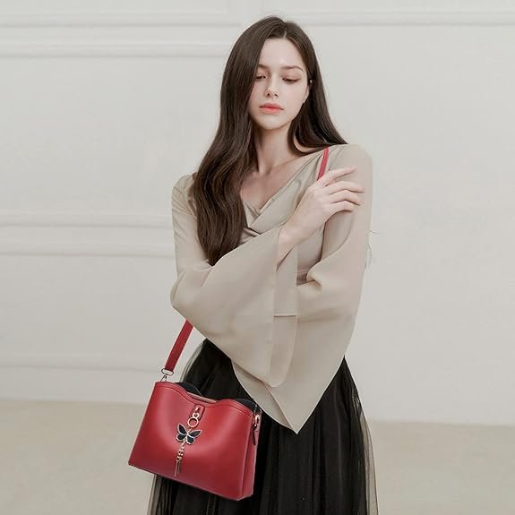 Small Crossbody Bags for Women Fashion Purses for Teenage Girls Lightweight Handbags Shoulder Bag(Red) - Image 3