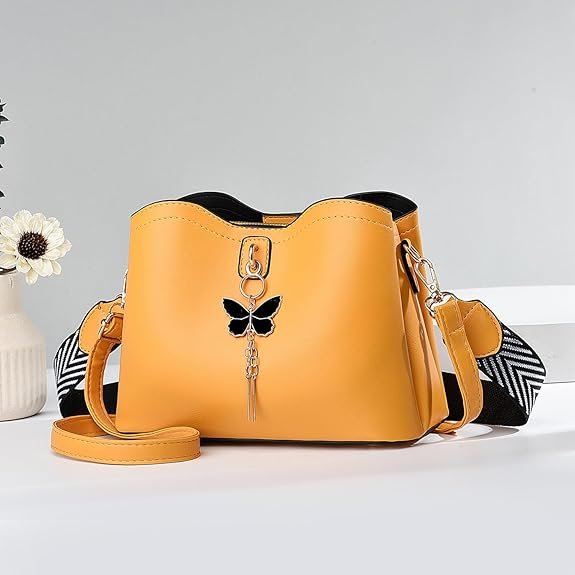 Small Crossbody Bags for Women Fashion Purses for Teenage Girls Lightweight Handbags Shoulder Bag(Yellow) - Image 3