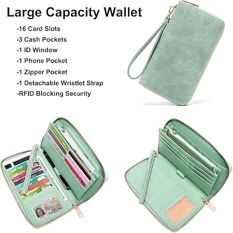 Women Backpack Purse Multipurpose Design Handbags Shoulder Bag PU Leather Travel bag Backpack Set 2pcs(Iceblue) - Image 3