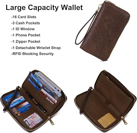 Women Backpack Purse Multipurpose Design Handbags Shoulder Bag PU Leather Travel bag Backpack Set 2pcs(Darkcamel) - Image 3