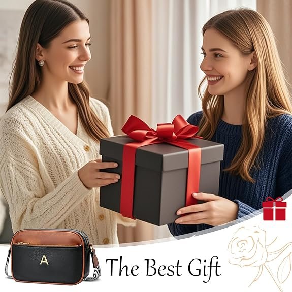 Birthday Gifts for Women Wife Friends Personalized Crossbody Bag Small Purse with Initial Letter Shoulder Handbags(A) - Image 4