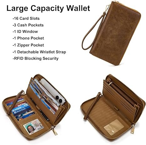 Women Backpack Purse Multipurpose Design Handbags Shoulder Bag PU Leather Travel bag Backpack Set 2pcs(Darkbrown) - Image 4