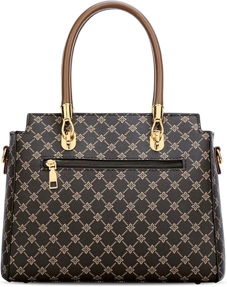 KKXIU Stylish Women Satchel Purses and Handbags Vegan Leather Top Handle Shoulder Crossbody Bag(Brown Flower) - Image 5