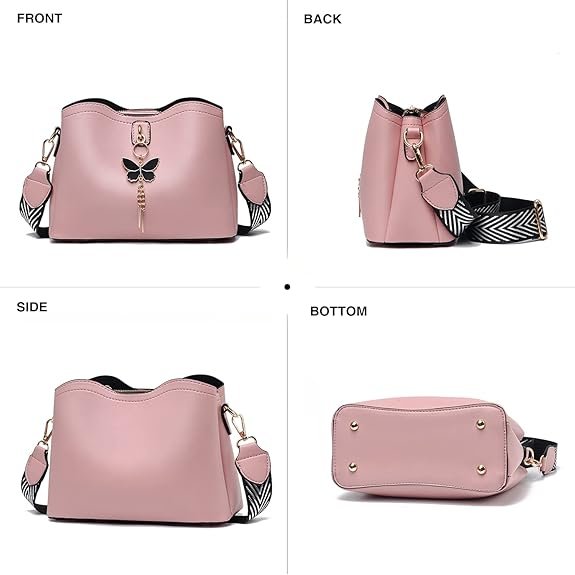 Small Crossbody Bags for Women Fashion Purses for Teenage Girls Lightweight Handbags Shoulder Bag(Pink) - Image 5