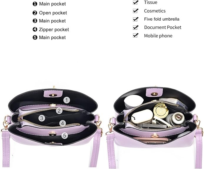 Small Crossbody Bags for Women Fashion Purses for Teenage Girls Lightweight Handbags Shoulder Bag(Purple) - Image 5