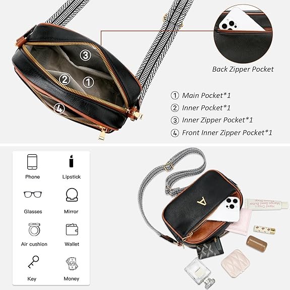 Birthday Gifts for Women Wife Friends Personalized Crossbody Bag Small Purse with Initial Letter Shoulder Handbags(A) - Image 6