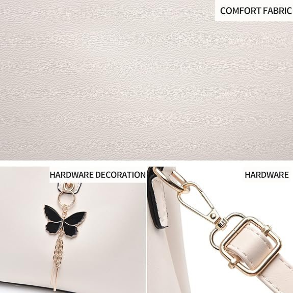 Small Crossbody Bags for Women Fashion Purses for Teenage Girls Lightweight Handbags Shoulder Bag(Beige) - Image 6