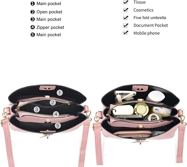 Small Crossbody Bags for Women Fashion Purses for Teenage Girls Lightweight Handbags Shoulder Bag(Pink) - Image 6