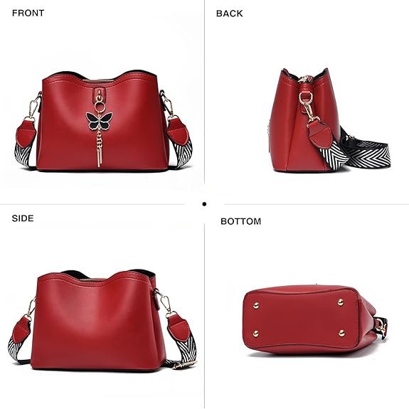 Small Crossbody Bags for Women Fashion Purses for Teenage Girls Lightweight Handbags Shoulder Bag(Red) - Image 6