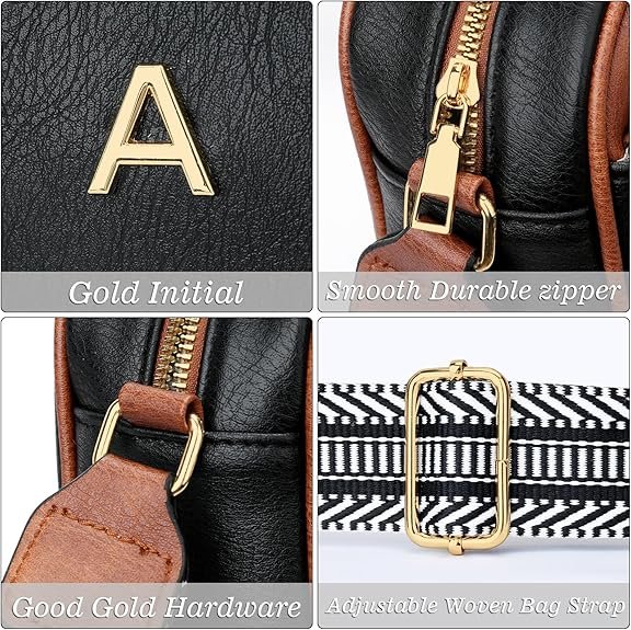 Birthday Gifts for Women Wife Friends Personalized Crossbody Bag Small Purse with Initial Letter Shoulder Handbags(A) - Image 7