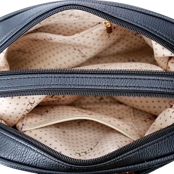 KKXIU Quilted Double Compartment Multiple Pocket Crossbody Bag for Women and Teen Girls Stylish Shoulder Purse with Tassel(  Z-grey) - Image 7