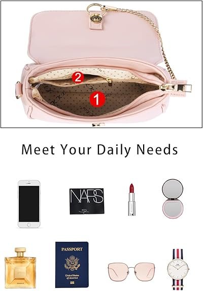 KKXIU Ruched Crossbody Bags for Women and Teenagers Trendy Vegan Leather Top Handle Shoulder Purses - Image 7