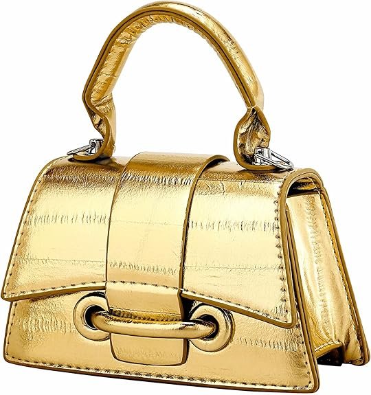 Micro Mini Crossbody Handbag Women's Purse Clutch Cute Mini Trendy Bag Top Handle PU Leather Shoulder Bag(Gold) - Image 7